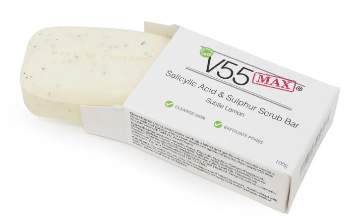 V55 MAX Salicylic Acid, Tea Tree Oil and Sulphur Soap Scrub